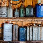 Old engine oil in Shed.